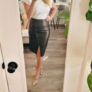 Mason Leather Black Pencil Skirt Zippers size 0
